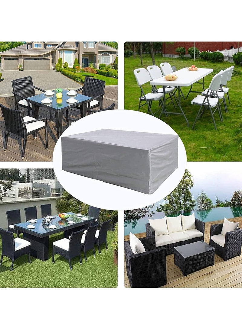 HomarKet Patio Furniture Covers, Outdoor Furniture Cover Waterproof, General Purpose, Outside Table and Chair Covers, Heavy Duty 210D 250x200x80cm, Grey  - Image 5