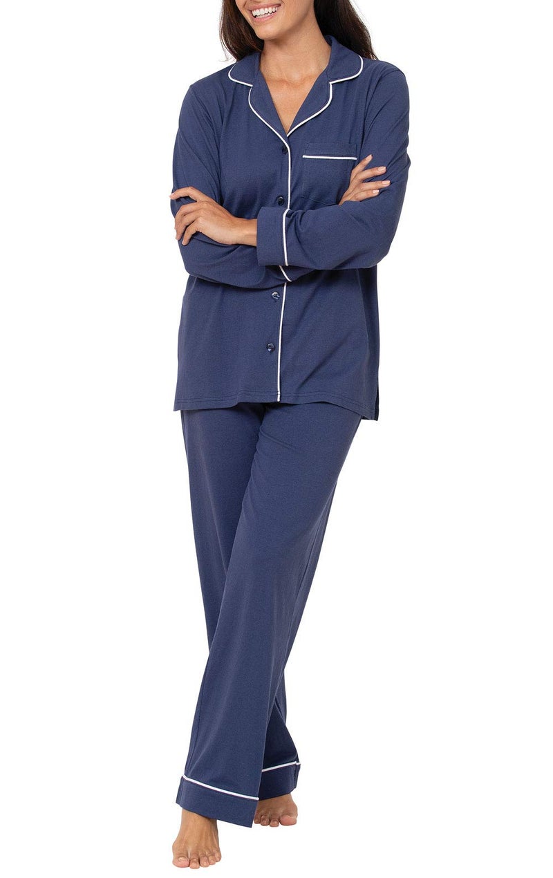 PajamaGram PJ Set For Women Womens Soft Pajamas Sets Navy MD