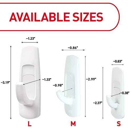 Command 5 lb Large Utility Hooks, 7 Wall Hooks and 12 Command Strips, Damage-Free Hanging with Adhesive Strips, No Tools for Hanging Christmas Decorations - Image 2