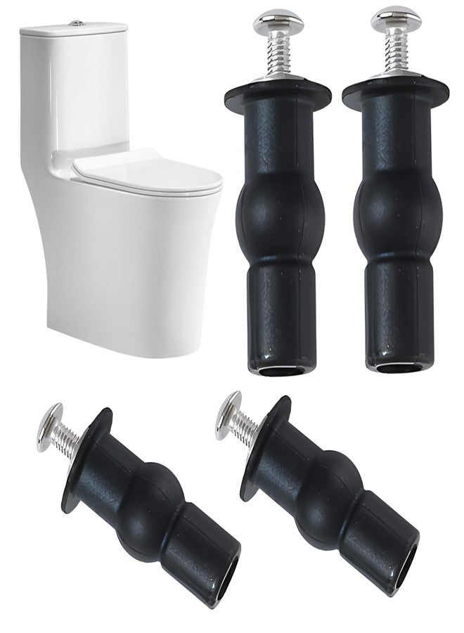 HOUSEEN Universal Toilet Seat Blind Hole Fixing Kit - 4pcs Expanding Rubber Bolt Top Nuts Set for Top Mount Toilet Seat Tightening Kit Replacement - Image 1