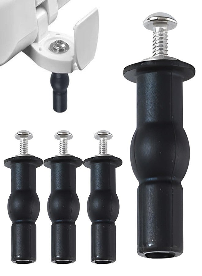 HOUSEEN Universal Toilet Seat Blind Hole Fixing Kit - 4pcs Expanding Rubber Bolt Top Nuts Set for Top Mount Toilet Seat Tightening Kit Replacement - Image 3