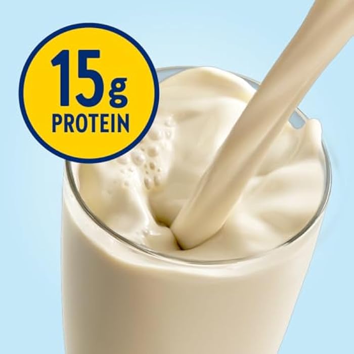 Glucerna مشروب جلوكيرنا هانجر سمارت لرعاية مرضى السكري، فانيليا كلاسيكية، بديل وجبة لمرضى السكري لدعم إدارة مستوى السكر في الدم، 15 جرام بروتين، 180 سعرة حرارية، جاهز للشرب، زجاجة سعة 10 أونصات سائلة، 6 عبوات - Image 3