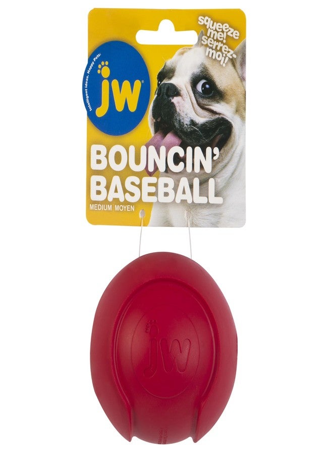 JW Pet Company iSqueak Bouncin' Baseball Dog Toy, Medium (Colors Vary) - Image 1