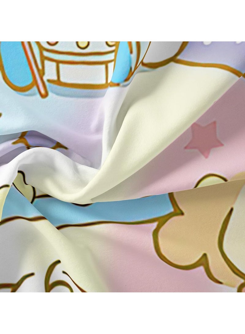 general Cinnamoroll Anime Bedding Set, 3 Piece Cartoon Cute Printed Soft Microfibre Comforter Set with Zip Closure, Gift for Kids, Teenagers and Adults, 1 Duvet Cover and 2 Pillowcases - Image 2