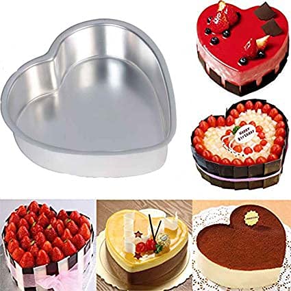 Stephy Aluminium Heart Shaped Cake Baking Moulds Pack of 3 - Image 5
