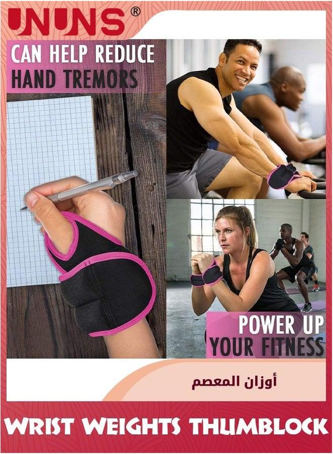 UNUNS Wrist Weights Set With Thumb Hole, of 2,1 lb 1 Pair,Adjustable Ankle Arm For Women Men Kids Fitness Strength Exercise Gym Workout Walking Jogging Cardio Exercises,Black Pink - Image 5