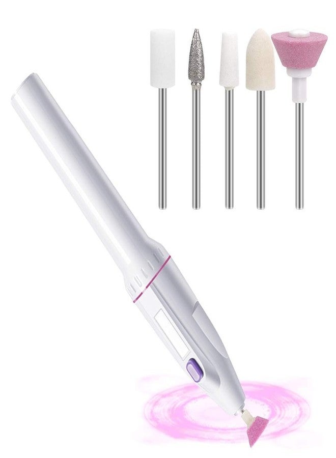 ZQQWI Electric Nail Drill Nails Art File Electric Manicure Drill Set, Portable Nail Buffer Fingernail Grinder Kit Multi-function Natural Toe Nail Polisher Grinding Burnishing Machine for Home Salon (5 IN 1) - Image 1