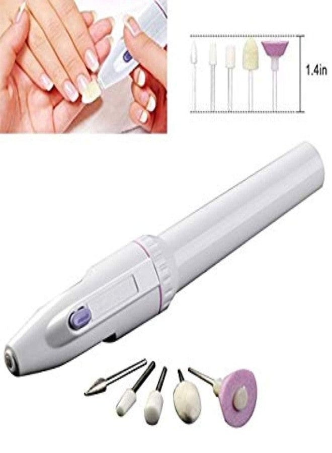 ZQQWI Electric Nail Drill Nails Art File Electric Manicure Drill Set, Portable Nail Buffer Fingernail Grinder Kit Multi-function Natural Toe Nail Polisher Grinding Burnishing Machine for Home Salon (5 IN 1) - Image 5