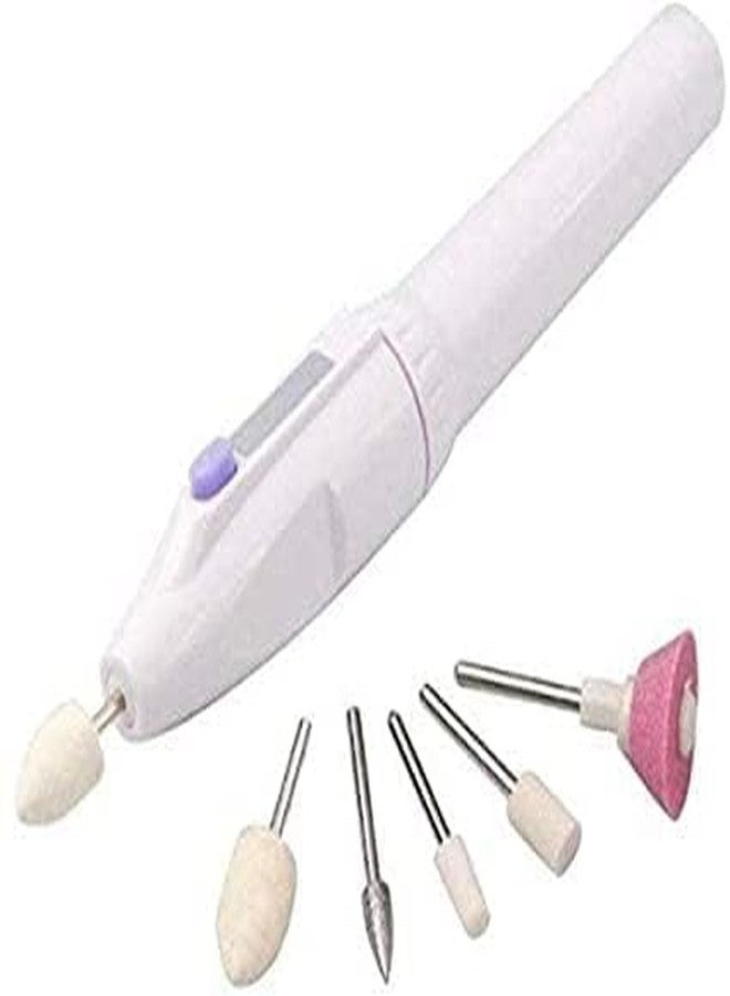 ZQQWI Electric Nail Drill Nails Art File Electric Manicure Drill Set, Portable Nail Buffer Fingernail Grinder Kit Multi-function Natural Toe Nail Polisher Grinding Burnishing Machine for Home Salon (5 IN 1) - Image 2