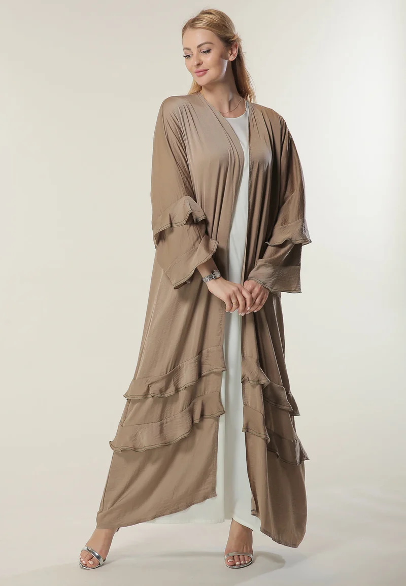 Moistreet Frills Hem Casual Abaya