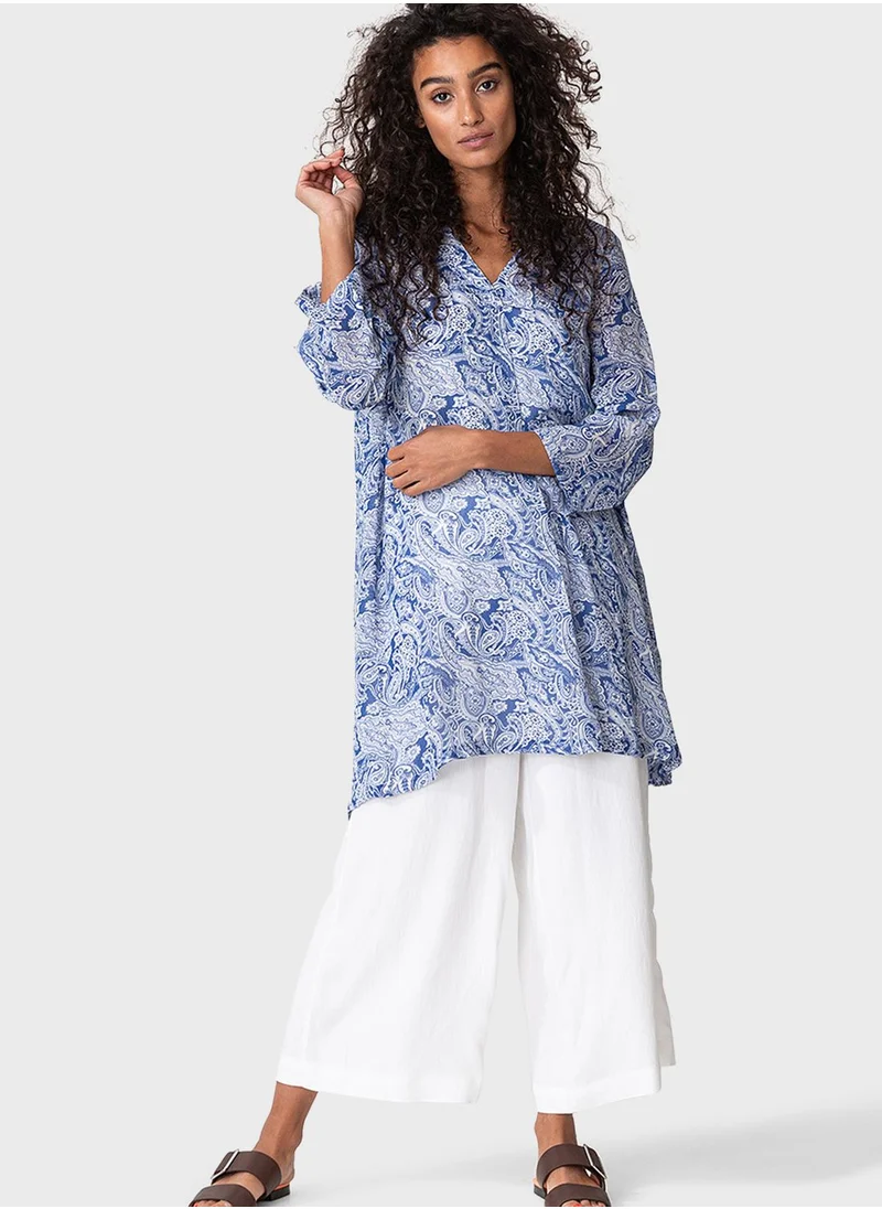 INDISKA V-Neck Printed Tunic