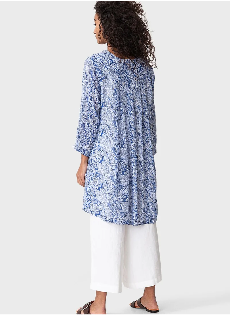 INDISKA V-Neck Printed Tunic