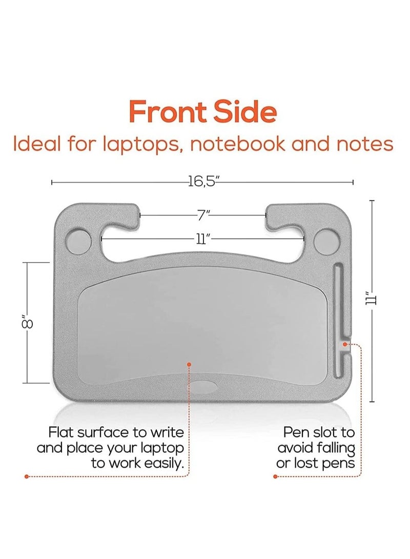 SYOSI Steering Wheel Desk  Car Table for Writing Laptop Tablet or Ipad with Pen Slot Food Eating Tray with Cup Holder Car Table Accessories for Drivers Fits Most Vehicle Steering Wheels - Image 5