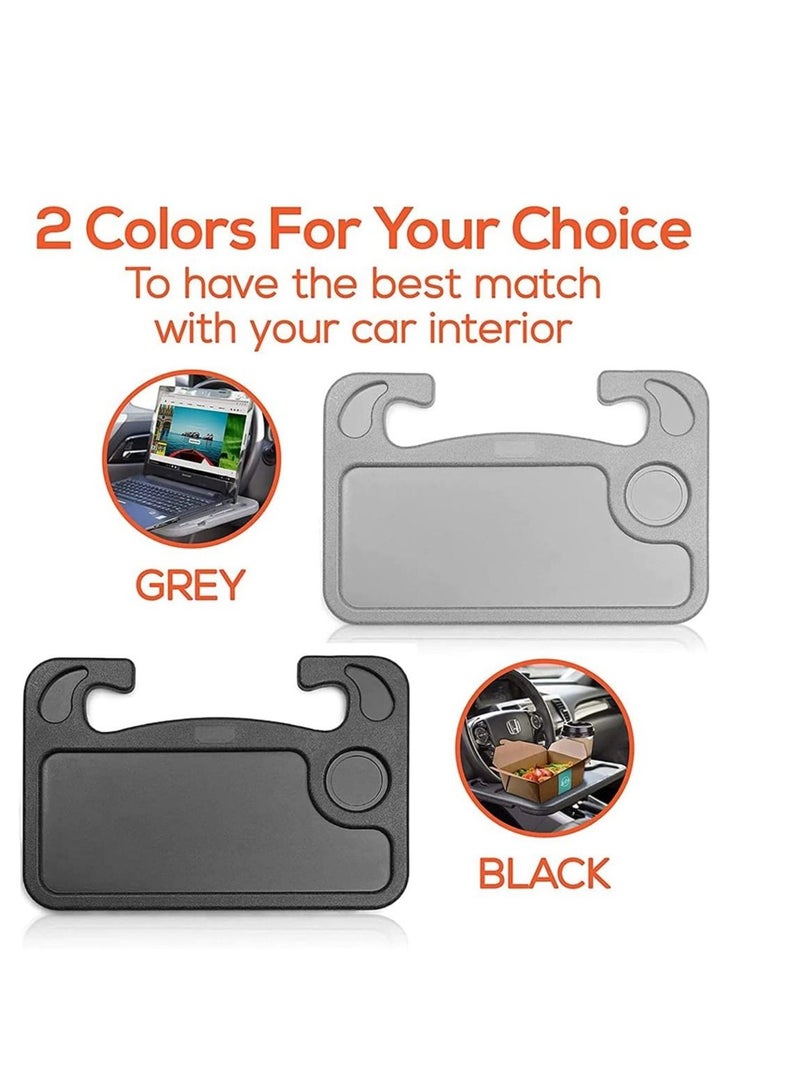SYOSI Steering Wheel Desk  Car Table for Writing Laptop Tablet or Ipad with Pen Slot Food Eating Tray with Cup Holder Car Table Accessories for Drivers Fits Most Vehicle Steering Wheels - Image 3