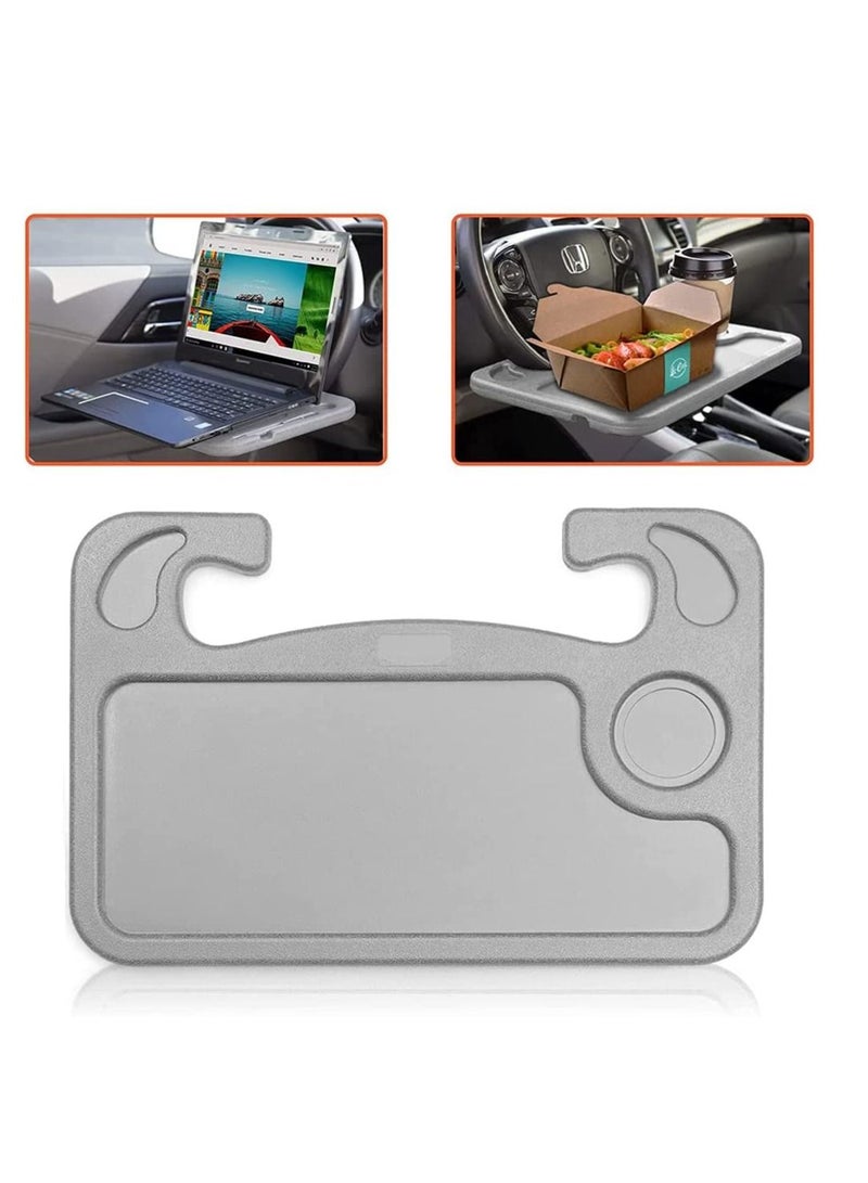 SYOSI Steering Wheel Desk  Car Table for Writing Laptop Tablet or Ipad with Pen Slot Food Eating Tray with Cup Holder Car Table Accessories for Drivers Fits Most Vehicle Steering Wheels - Image 1