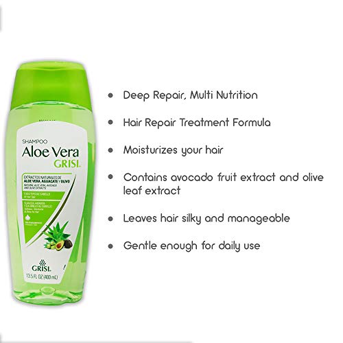 Grisi Aloe Vera Shampoo | Moisturizing Hair Product with Aloe Extract, Paraben-Free for Soft, Shiny Hair - 13.5 Fl Ounces - Image 4
