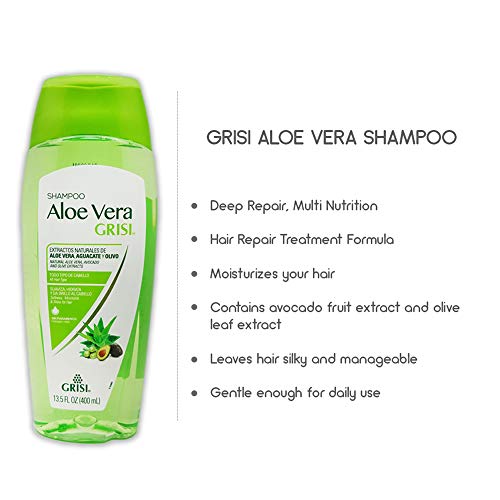 Grisi Aloe Vera Shampoo | Moisturizing Hair Product with Aloe Extract, Paraben-Free for Soft, Shiny Hair - 13.5 Fl Ounces - Image 3
