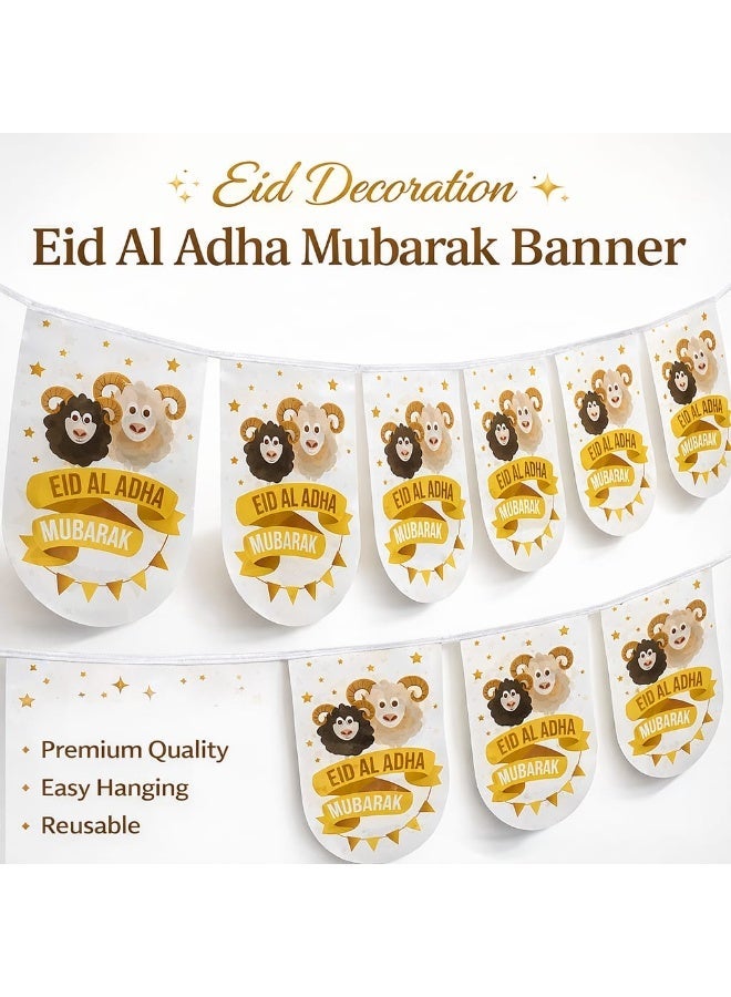 Eid Al Adha Mubarak Banner Decoration – Premium Hanging Eid Banner with Cute Sheep Design, Reusable Party Decor for Home, Kids & Eid Celebration - Image 2