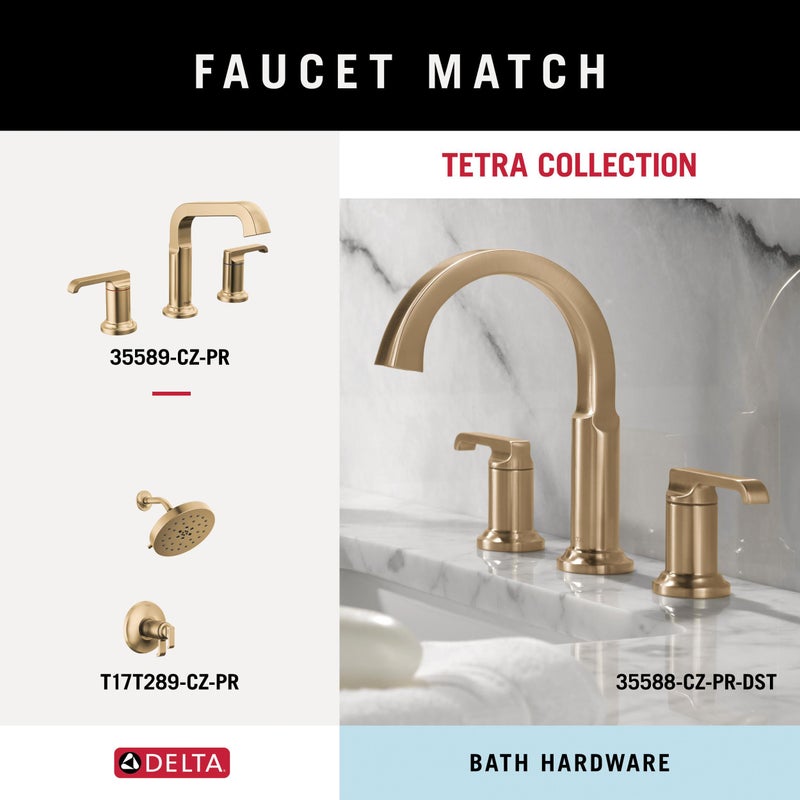 DELTA FAUCET Rubber Limited 78955-CZ Tetra Pivot Arm Toilet Paper Holder Bath Hardware Accessory in Champagne Bronze - Image 5