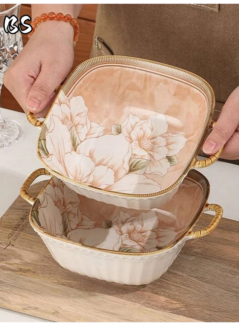 BS 6 Pcs Dinnerware Set Japanese Style Garden Flowers Design Luxury High End Elegant Perfect Gift Set with Gorgeous Design and Original Colorful Flowers - Image 4