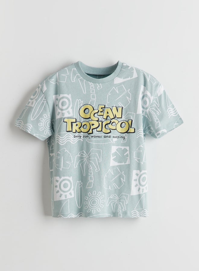 LC WAIKIKI Boys' Crew Neck Printed Cotton SS Summer  T-Shirt - Image 1