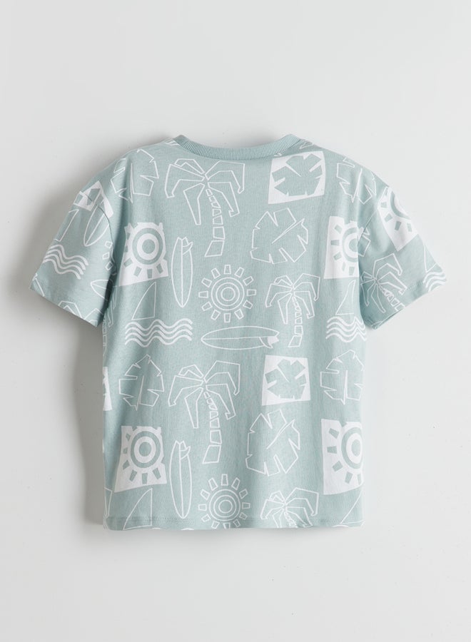 LC WAIKIKI Boys' Crew Neck Printed Cotton SS Summer  T-Shirt - Image 2