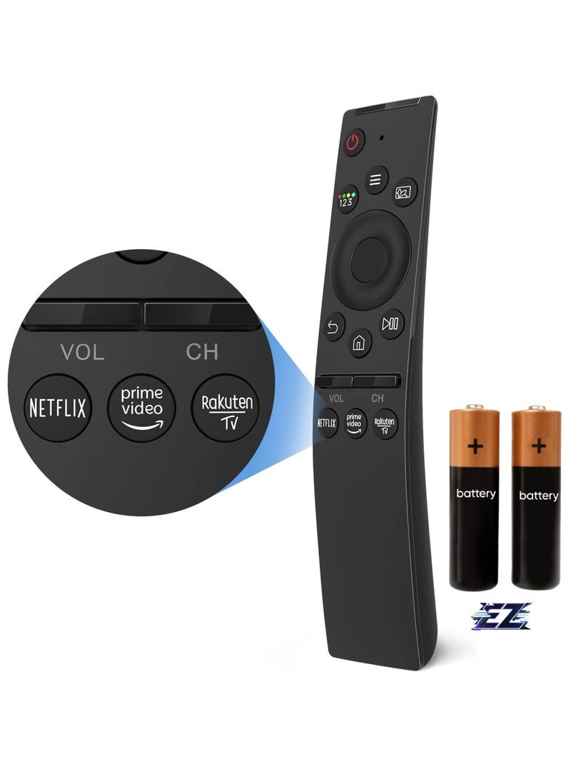 PopZa New Universal Remote Control for Samsung Smart TV by Replacement Compatible with All Samsung Smart TVs LCD LED UHD QLED 4K 8K HDR and More TVs with Netflix and Prime Video Buttons with battery - Image 1