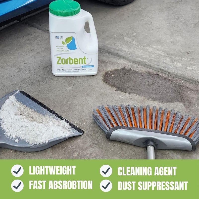 Zorbent Liquid Spill Cleanup 10 Quart Bag | 16X More Absorbent for Grease, Oil, Blood â€“ Reusable for Floor, Carpet, Pet Accident, or Biohazard Mess â€“ Fast Acting, Lightweight, Non-Toxic - Image 3