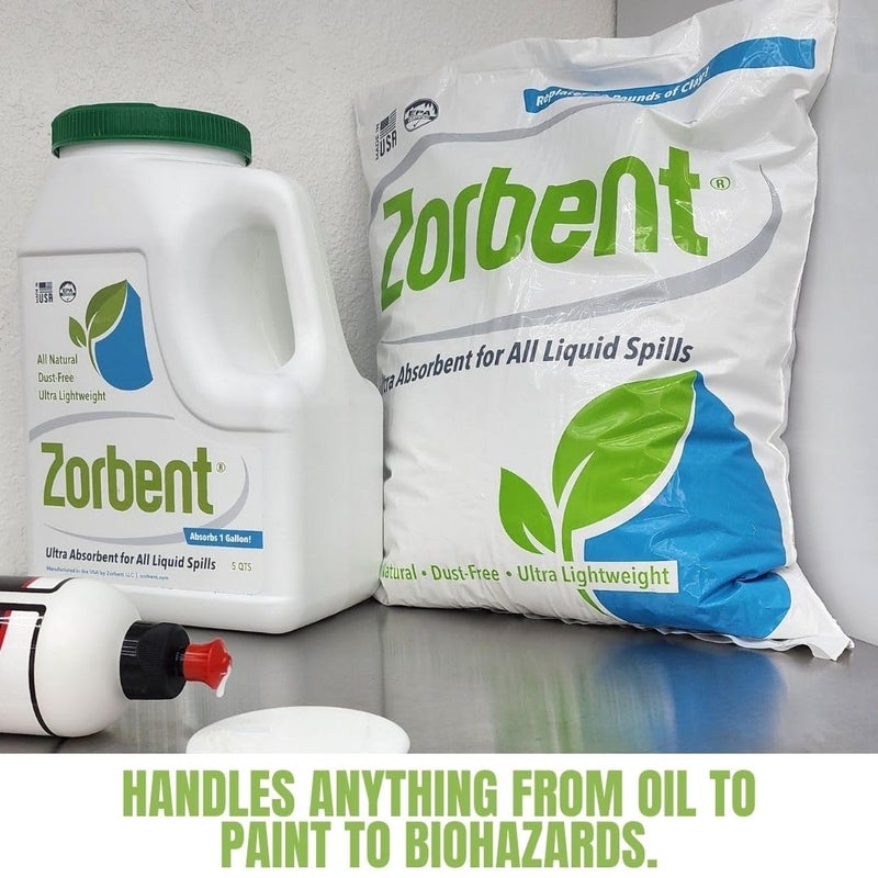 Zorbent Liquid Spill Cleanup 10 Quart Bag | 16X More Absorbent for Grease, Oil, Blood â€“ Reusable for Floor, Carpet, Pet Accident, or Biohazard Mess â€“ Fast Acting, Lightweight, Non-Toxic - Image 4