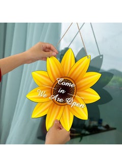Jetec Unfinished Sunflower Wood Cutout Sunflower Sign Cutouts Sunflower Wood Door Hanger With 2.2 Yards Natural Rope For Diy Painting Hanging Welcome Sign Spring Summer Home Decoration (4)  - Image 4