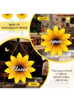 Jetec Unfinished Sunflower Wood Cutout Sunflower Sign Cutouts Sunflower Wood Door Hanger With 2.2 Yards Natural Rope For Diy Painting Hanging Welcome Sign Spring Summer Home Decoration (4)  - Image 3