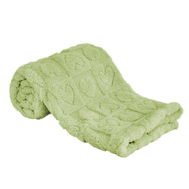 Yurhap Fleece Baby Blanket Heart Checkered Blanket, Ultra Soft Cozy Baby Blankets for Boys Girls, Fluffy Infant Toddler Newborn Receiving Blankets for Crib Stroller 30â€Ã—40â€ (Green) - Image 1