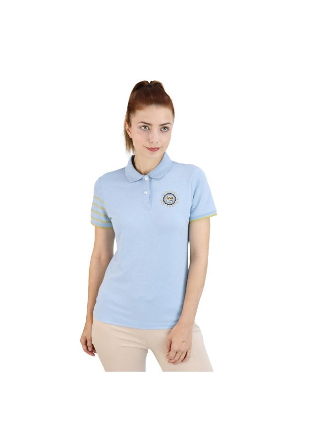 GIORDANO Blue Embroidered Polo Shirt for Women - Image 1