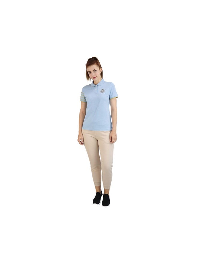 GIORDANO Blue Embroidered Polo Shirt for Women - Image 2