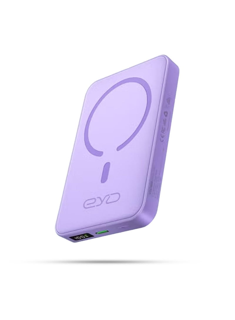 eyda Magnetic Wireless Charging Mini Power Bank 10000 mAh (purple) - Image 3