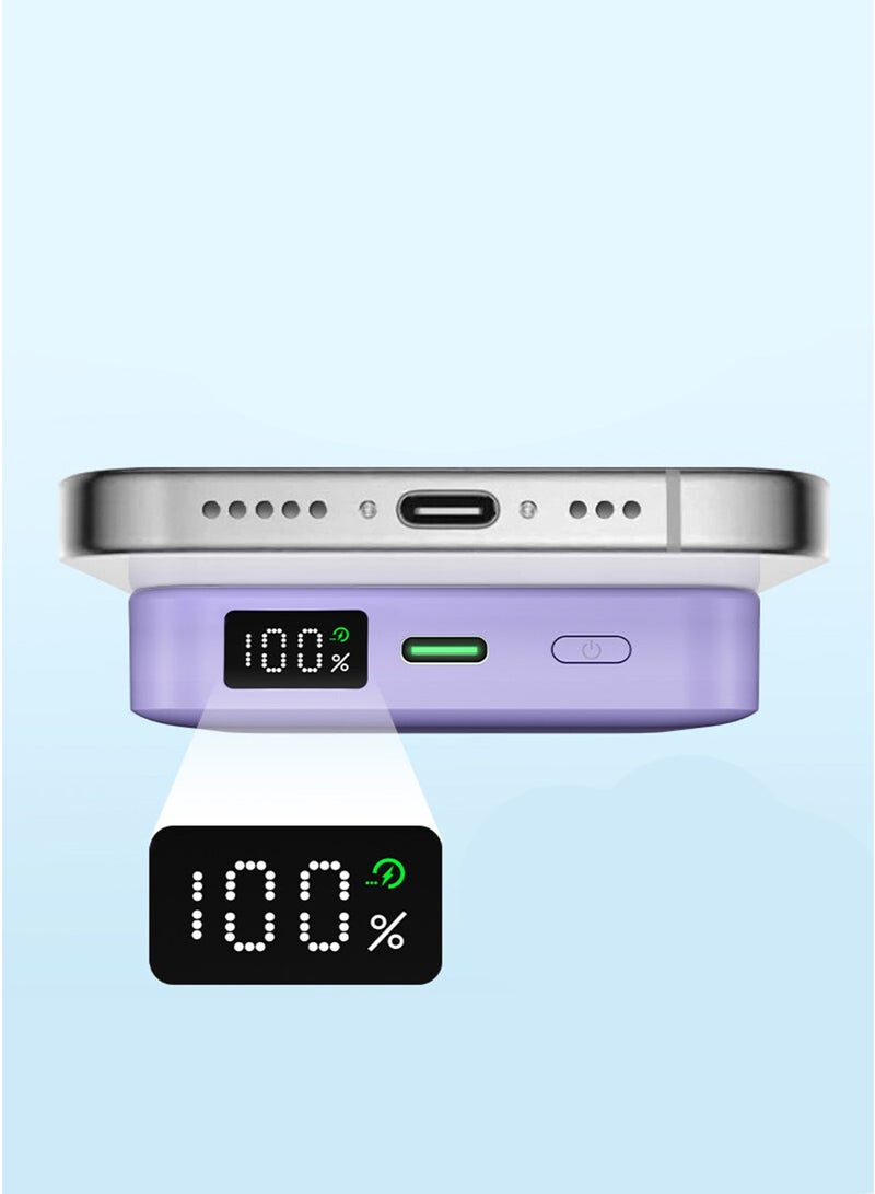 eyda Magnetic Wireless Charging Mini Power Bank 10000 mAh (purple) - Image 5