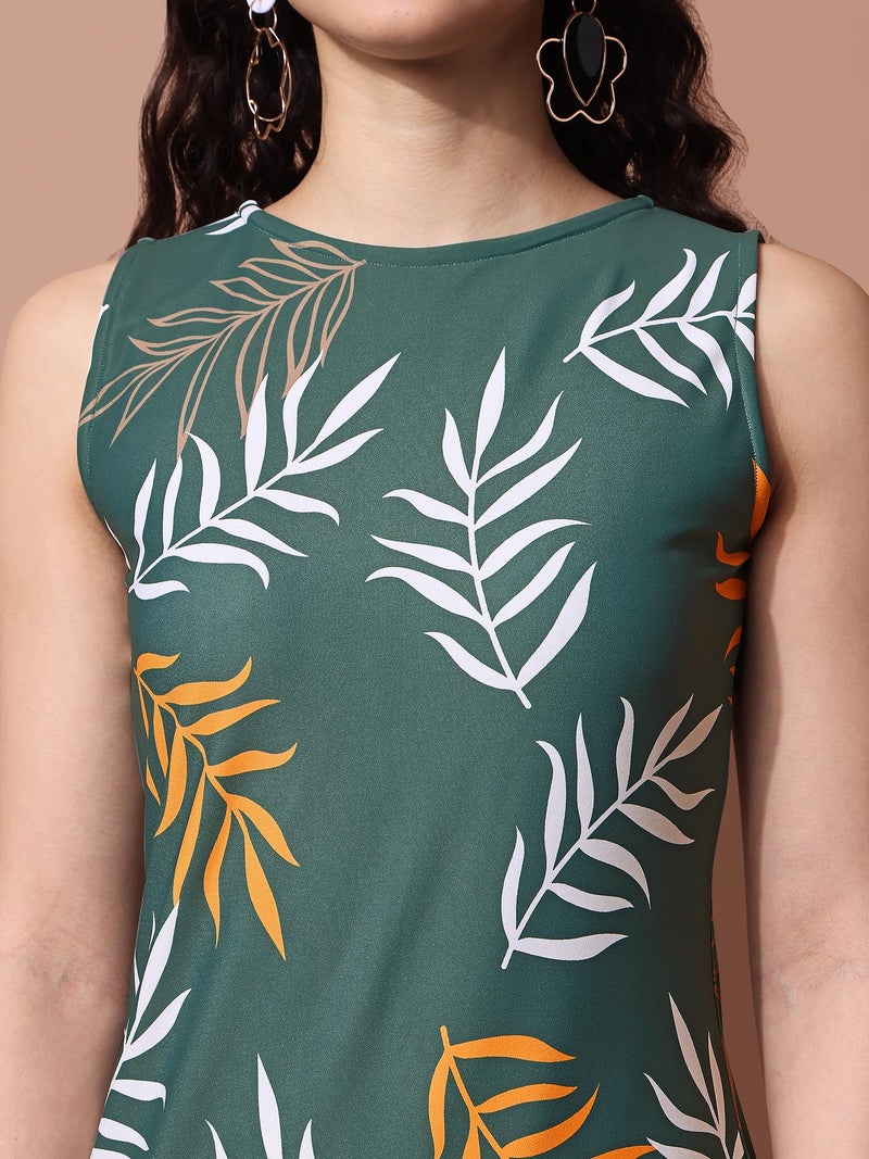 PURVAJA Women’s Bodycon Maxi Length Dress (Wini-108-Branch_Green_Small) - Image 5