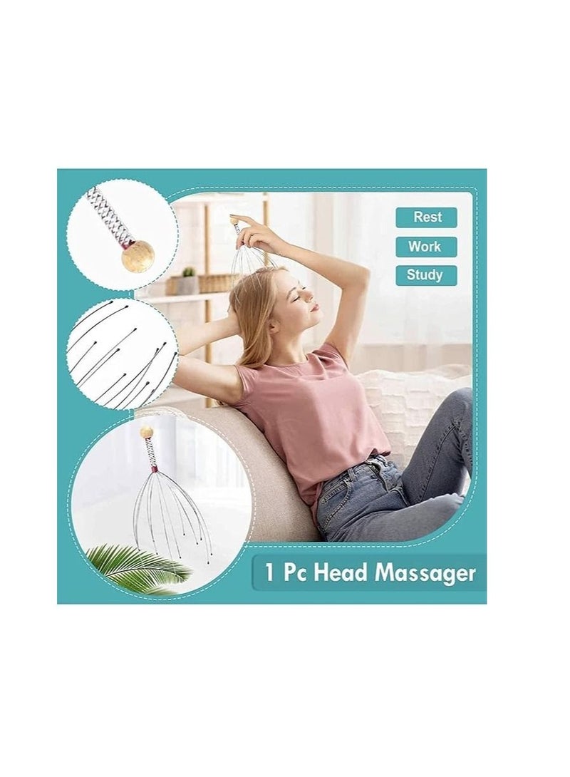 ORiTi مدلك الرأس ORiTi - تدليك فروة الرأس العلاجي المريح - حكة الرأس - تخفيف التوتر المحمول (طقم 2 قطعة أصفر وأزرق) - Image 3