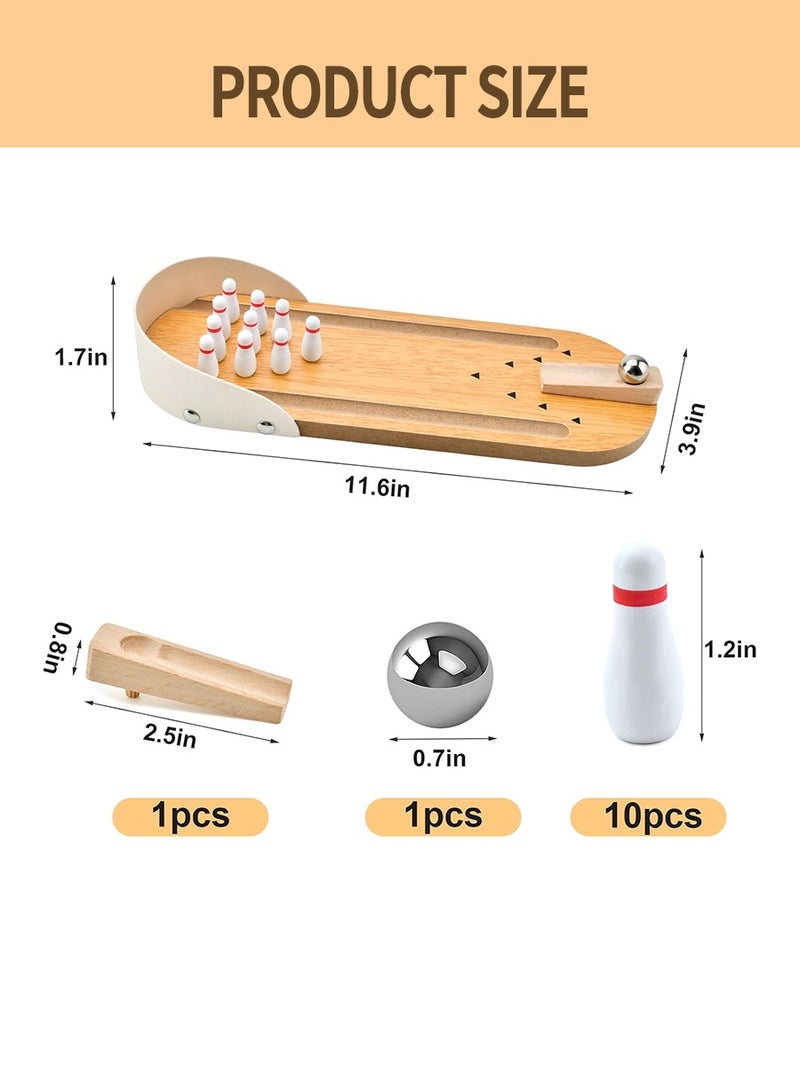 BEIRUI ألعاب الأطفال، ألعاب البولينغ المصغرة، ألعاب البولينغ، مجموعة ألعاب البولينغ المصغرة، 10 كرات بولينغ وكرات بولينغ معدنية، هدايا ممر البولينغ للعائلة للبالغين والأطفال - Image 3