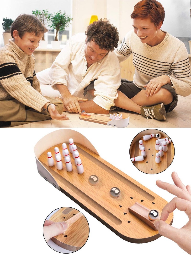 BEIRUI ألعاب الأطفال، ألعاب البولينغ المصغرة، ألعاب البولينغ، مجموعة ألعاب البولينغ المصغرة، 10 كرات بولينغ وكرات بولينغ معدنية، هدايا ممر البولينغ للعائلة للبالغين والأطفال - Image 5