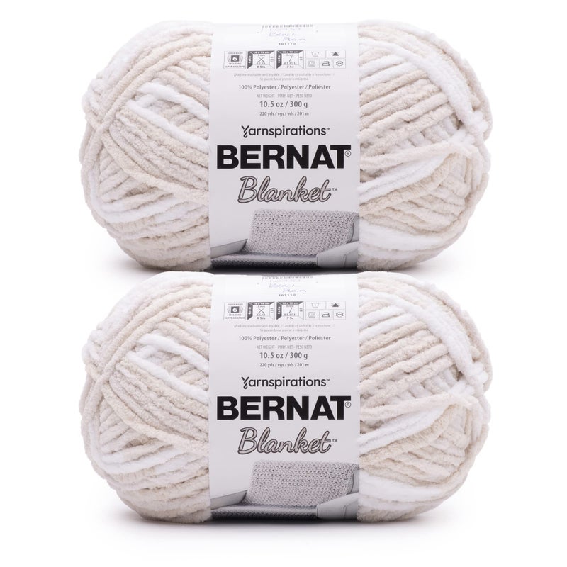 Bernat Blanket Beach Foam Yarn - 2 Pack of 300g/10.5oz - Polyester - 6 Super Bulky - 220 Yards - Knitting/Crochet - Image 1