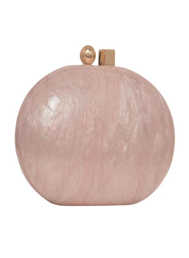 GSYPS Acrylic Evening Clutch Bag for Women Shell Shape Shoulder Crossbody Bag Glitter Marble Purse Handbag, Pink 1 - Image 1