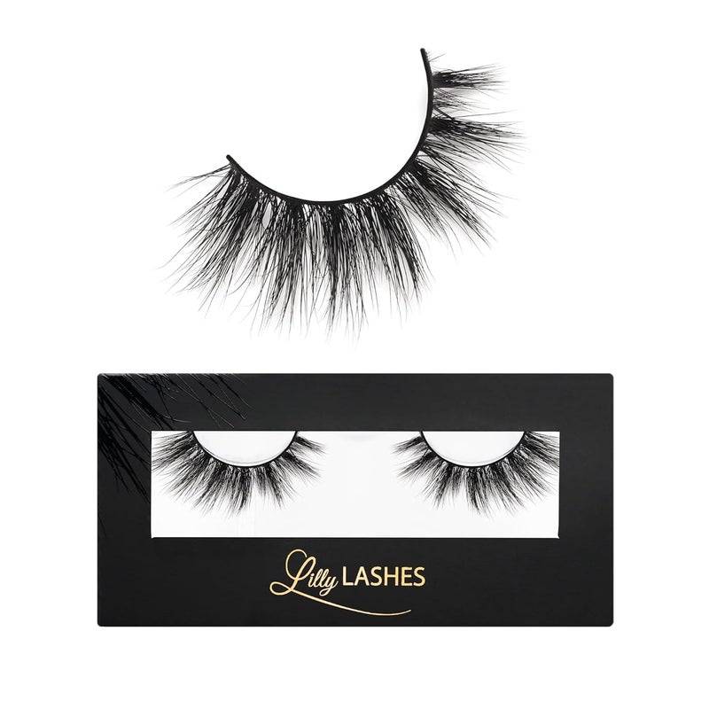 Lilly Lashes Miami Flare 3D Mink Lashes, Mink Eyelashes, The Original Lilly Lash For Wispy & Natural Look, Reusable Eyelashes up to 25x, Fluffy Lashes, Strip Lashes, Lash Glue not Included - Image 1