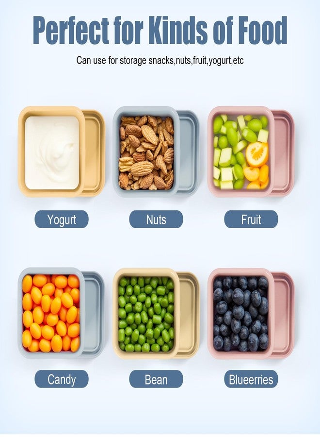 AOEDEO 8 pcs 10 oz Silicone Snack Containers with Lids Silicone Food Storage Containers, Baby Snack Container Small Lunch Container for Kids, Daycare, School and Travel - Image 3