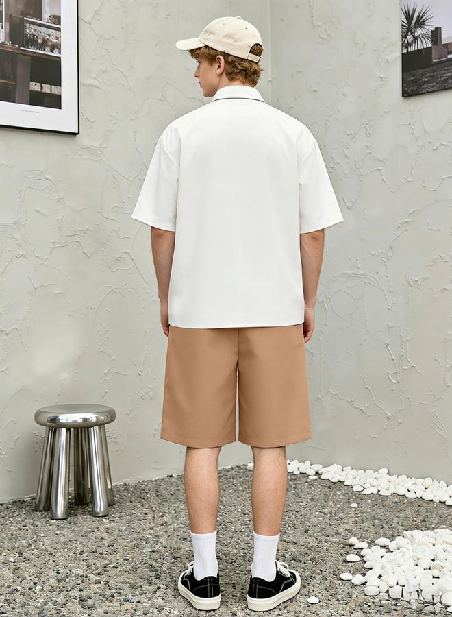 Take Two Men Color Block Pocket Detail Shirt and Shorts Co-ords - Image 2