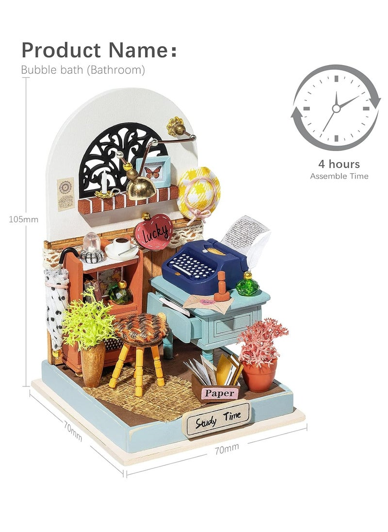 Robotime - Rolife Record Mood Study DIY Miniature House DS017, DIY 3D Puzzles for Adults/Teens, Unique Gift for Craft Hobby and Creative Home Decor - Image 1