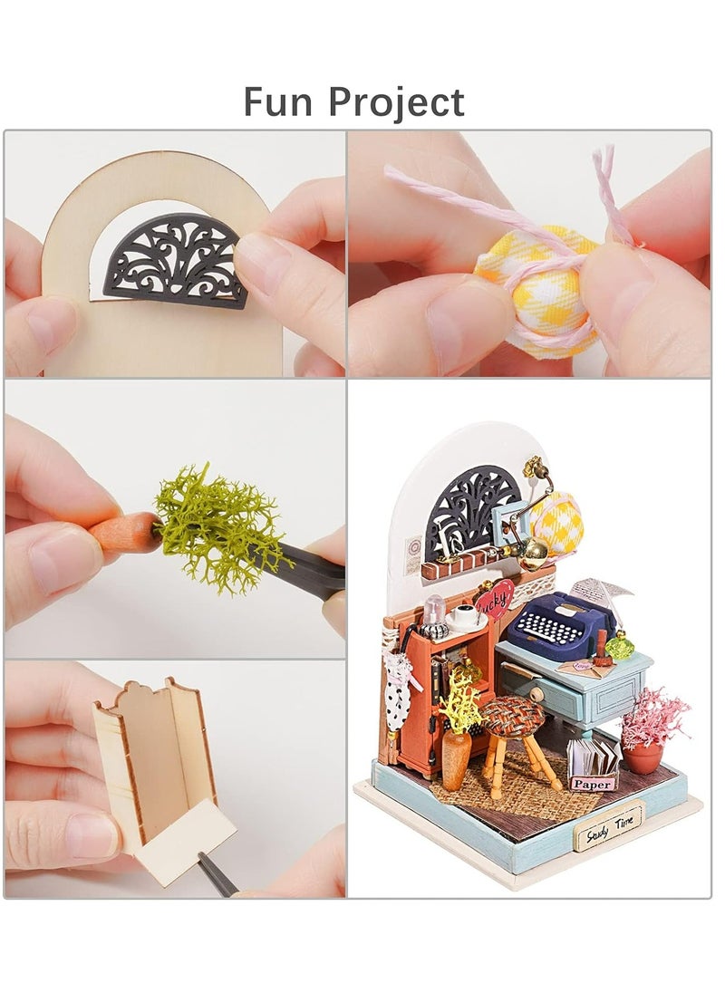 Robotime - Rolife Record Mood Study DIY Miniature House DS017, DIY 3D Puzzles for Adults/Teens, Unique Gift for Craft Hobby and Creative Home Decor - Image 1