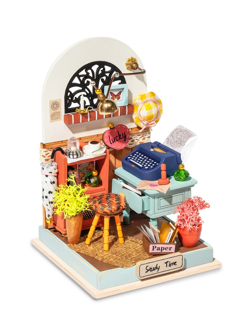 Robotime - Rolife Record Mood Study DIY Miniature House DS017, DIY 3D Puzzles for Adults/Teens, Unique Gift for Craft Hobby and Creative Home Decor - Image 1