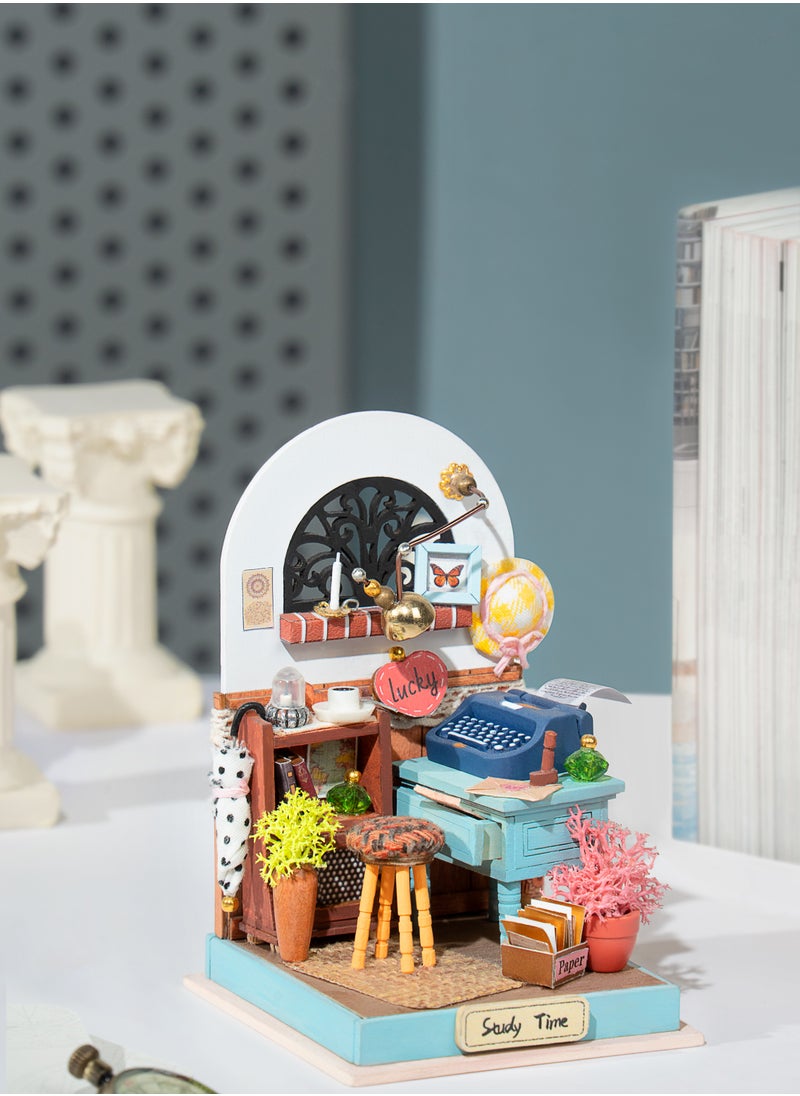 Robotime - Rolife Record Mood Study DIY Miniature House DS017, DIY 3D Puzzles for Adults/Teens, Unique Gift for Craft Hobby and Creative Home Decor - Image 1