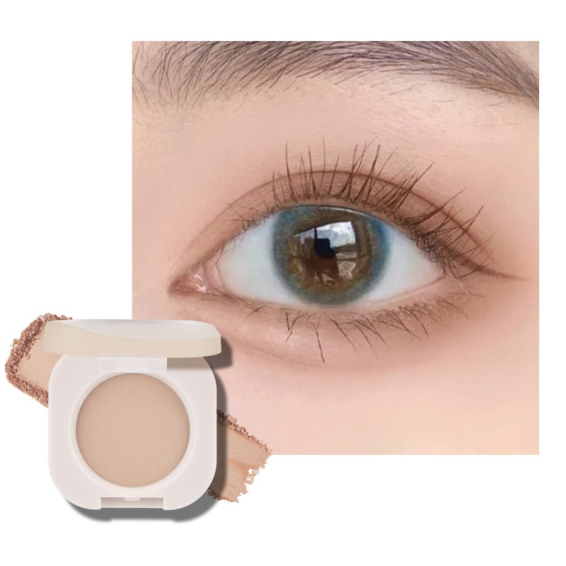 KYDA Single Matte Eyeshadow, Nude Beige Brown Eyeshadow, Ultra-fine Smooth Powder, Lightweight Blendable Formula, Daily Matte Eyes Makeup, Milk Tea - Image 1